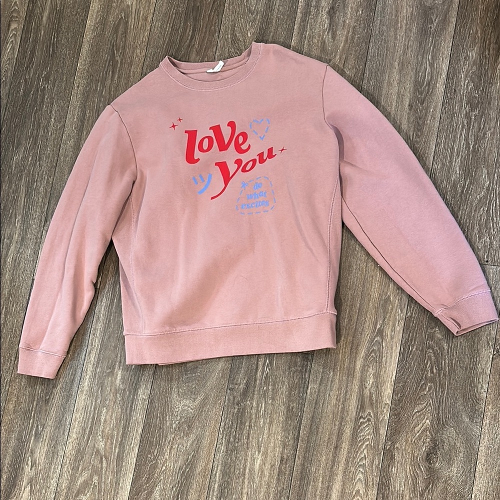 Kelly Wakasa Do What Excites Youtube Merch Pink Love You Sweatshirt crewneck